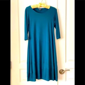 Eileen Fisher Jersey dress with flair & shape.